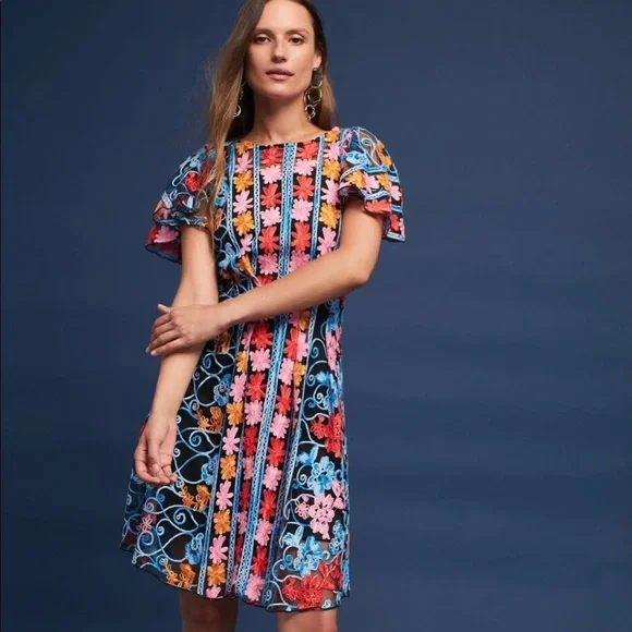 Anthropologie | Dresses | Anthropologie Eva Franco Embroidered Farrah Dress  | Poshmark